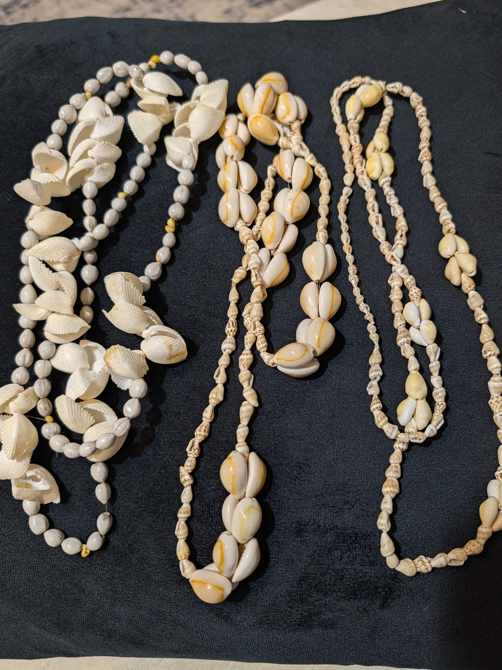 Handmade Cream and White Shell Necklace Set 3 Pcs